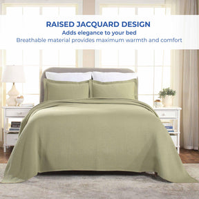 Basket Weave Matelasse Cotton Bedspread Set - Bedspread by Superior