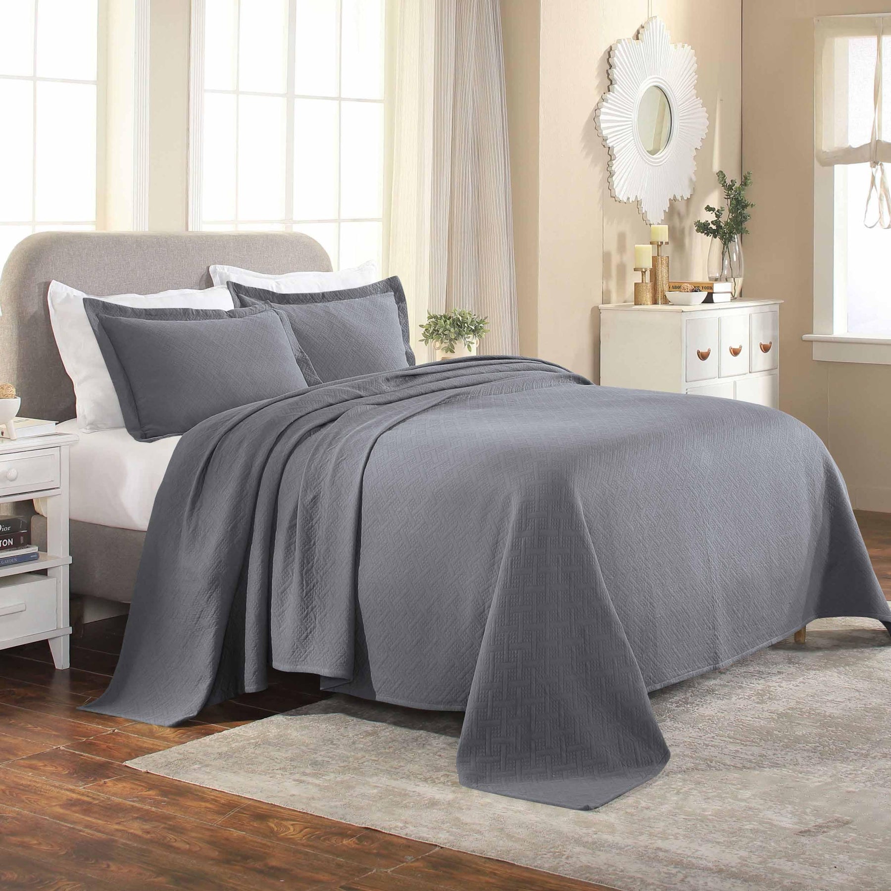 Basket Weave Matelasse Cotton Bedspread Set - Bedspread by Superior