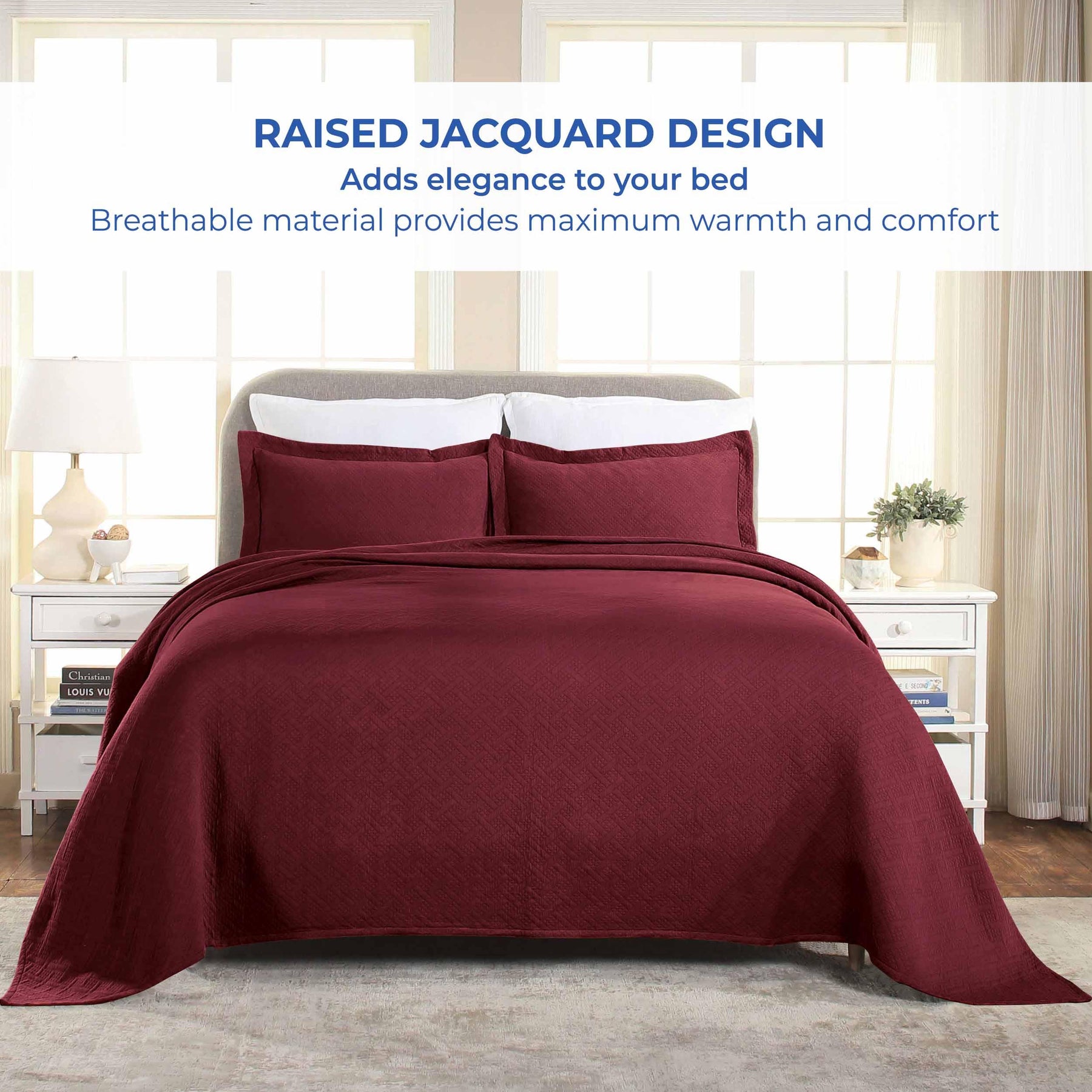 Basket Weave Matelasse Cotton Bedspread Set - Bedspread by Superior