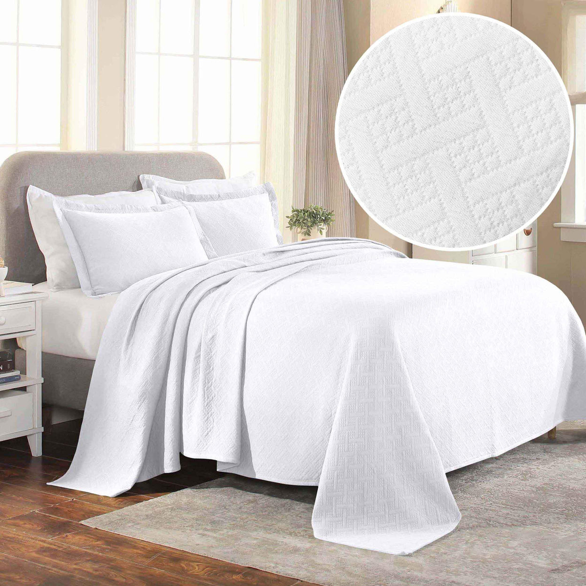 Basket Weave Matelasse Cotton Bedspread Set - Bedspread by Superior