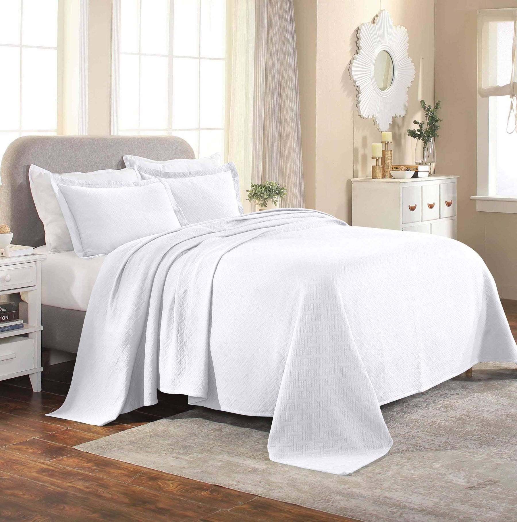 Basket Weave Matelasse Cotton Bedspread Set - Bedspread by Superior