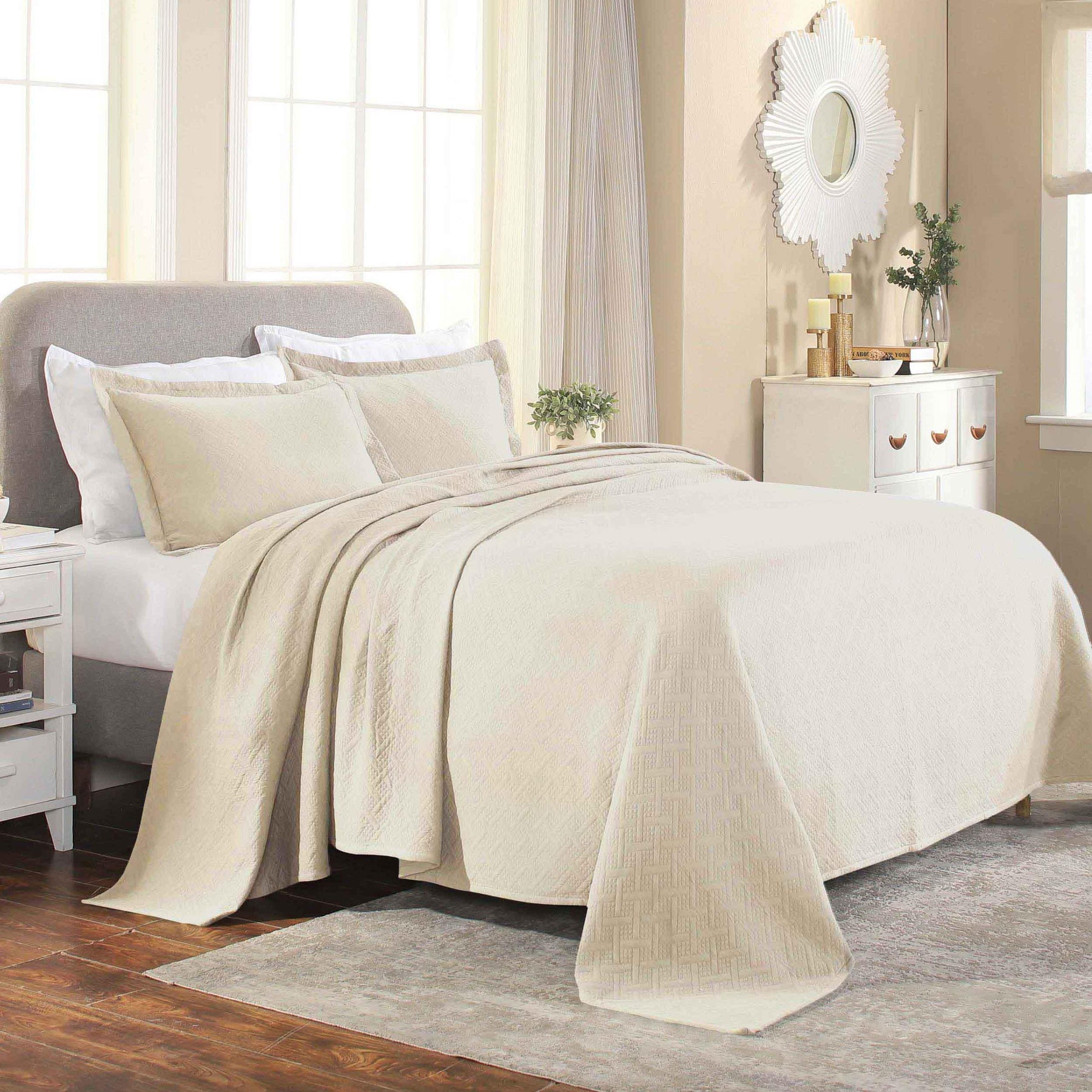 Basket Weave Matelasse Cotton Bedspread Set - Bedspread by Superior