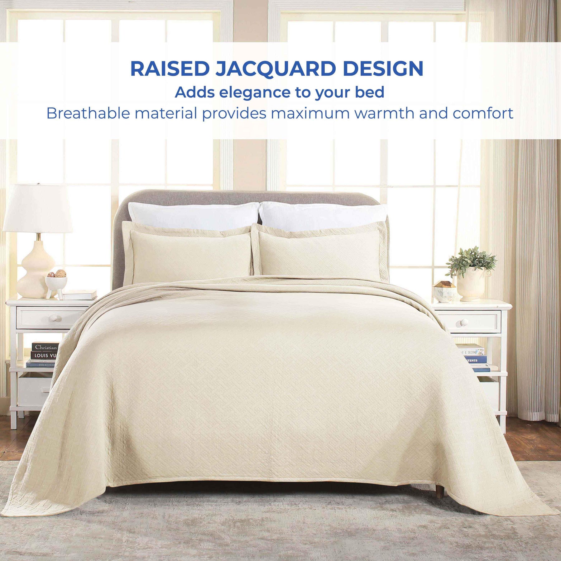 Basket Weave Matelasse Cotton Bedspread Set - Bedspread by Superior