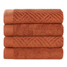 Basketweave Egyptian Cotton Jacquard and Solid Bath Towel Set of 4 - Bath Towel by Superior