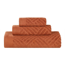 Basketweave Jacquard Egyptian Cotton Medium Weight Plush 3 Piece Towel Set - Towel Set by Superior