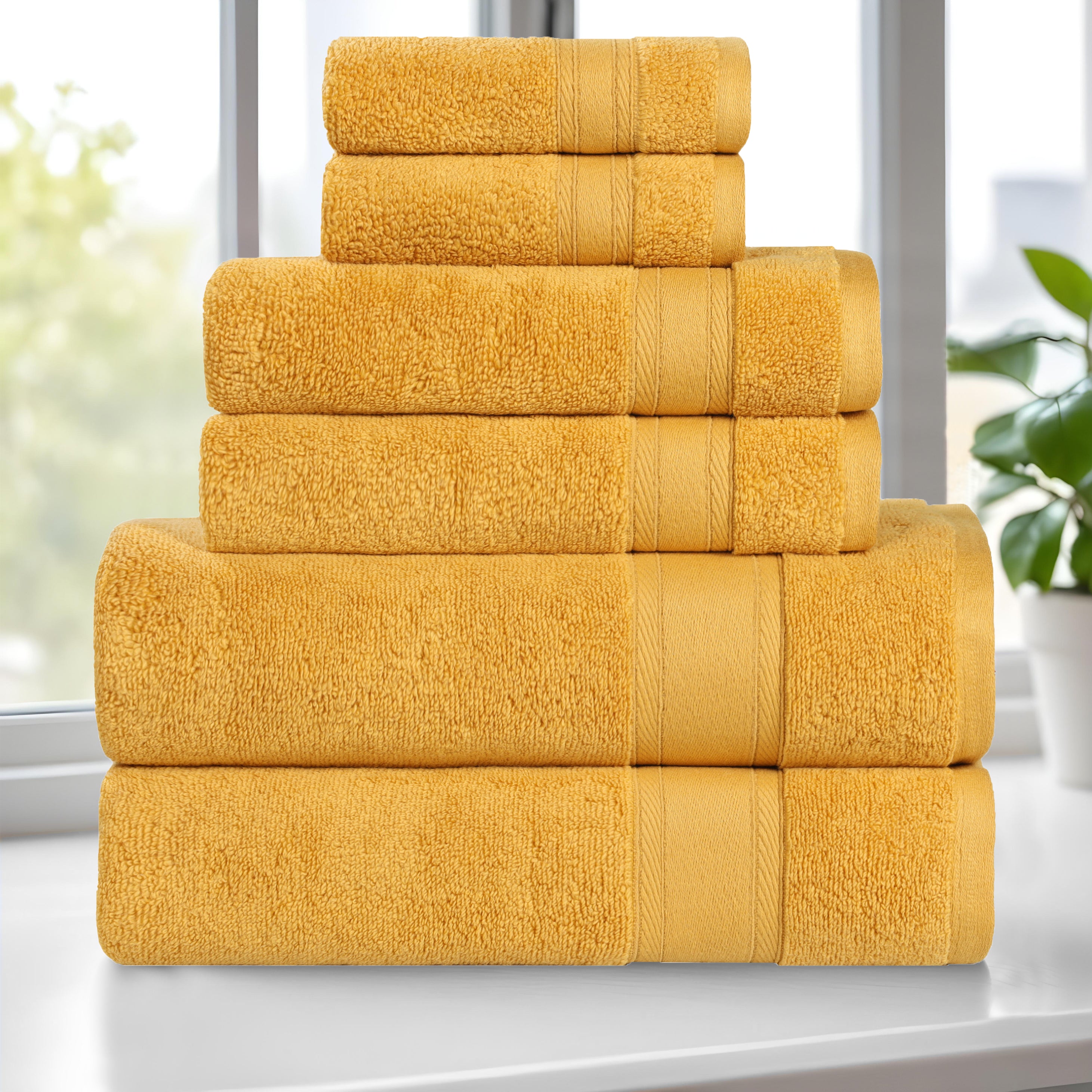 Belmont Zero Twist Cotton Medium Weight 6 Piece Towel Set - Towel Set by Superior