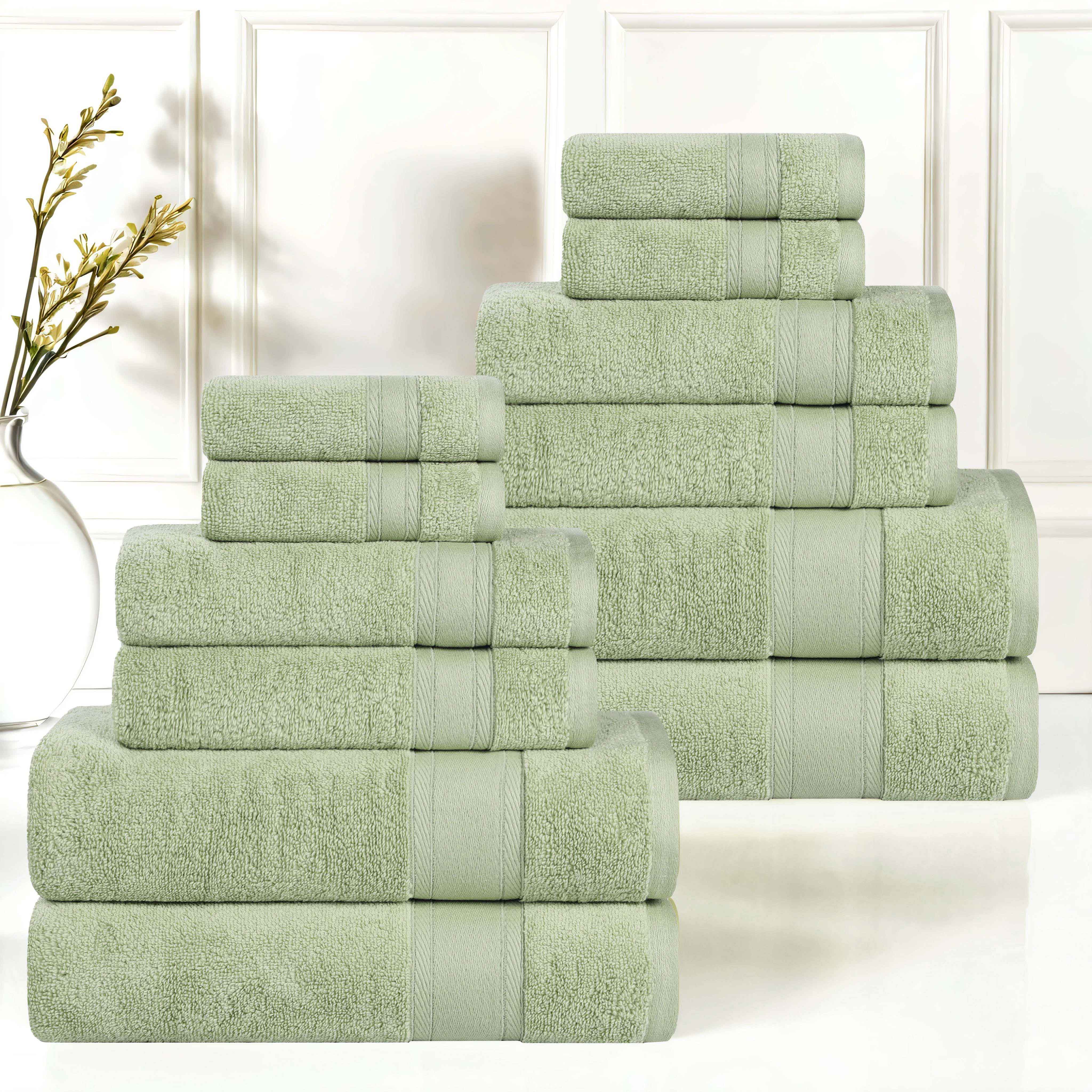 Belmont Zero Twist Cotton Medium Weight Absorbent 12 Piece Towel Set - Towel Set by Superior