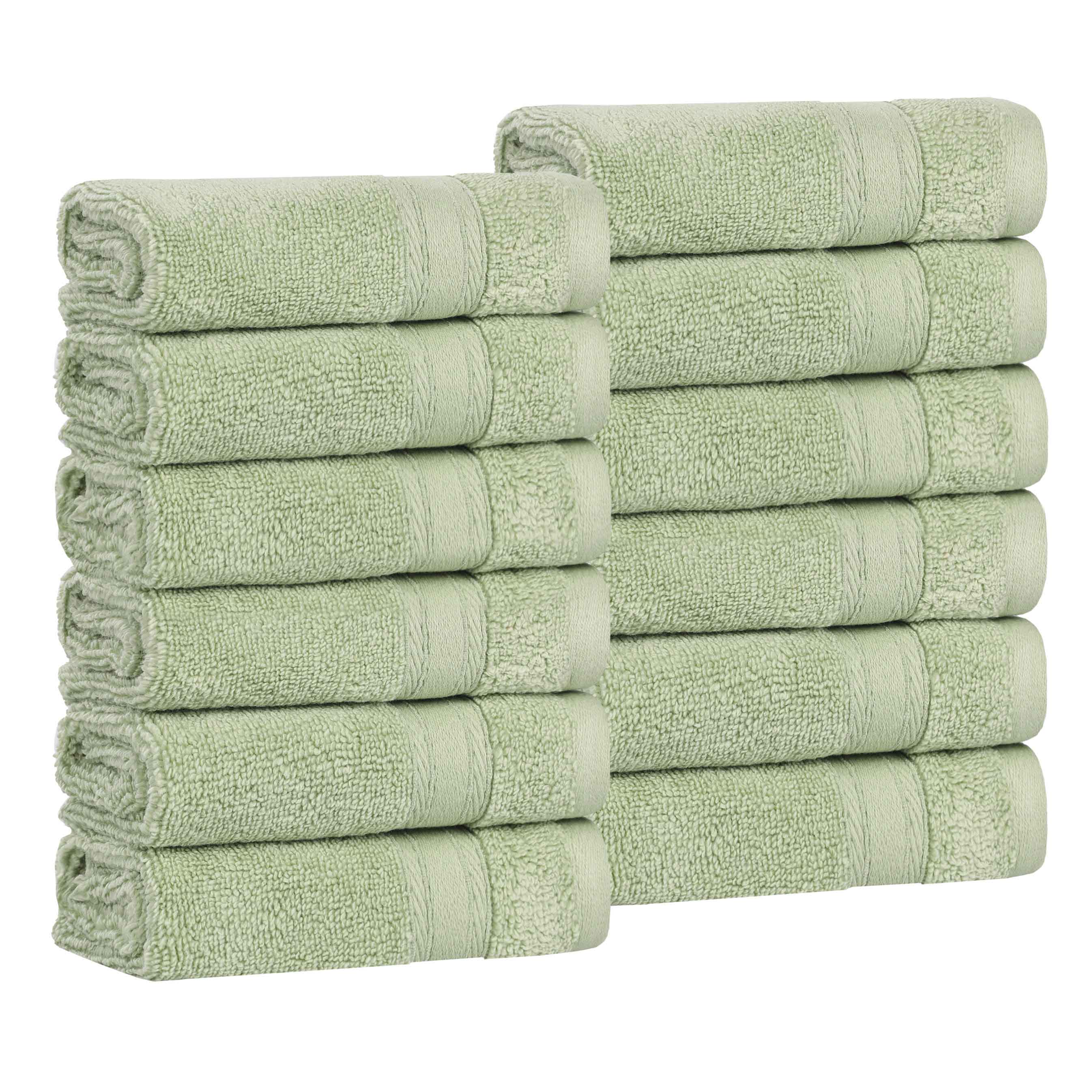 Belmont Zero Twist Cotton Medium Weight Face Towels, Set of 12 - Face Towel by Superior