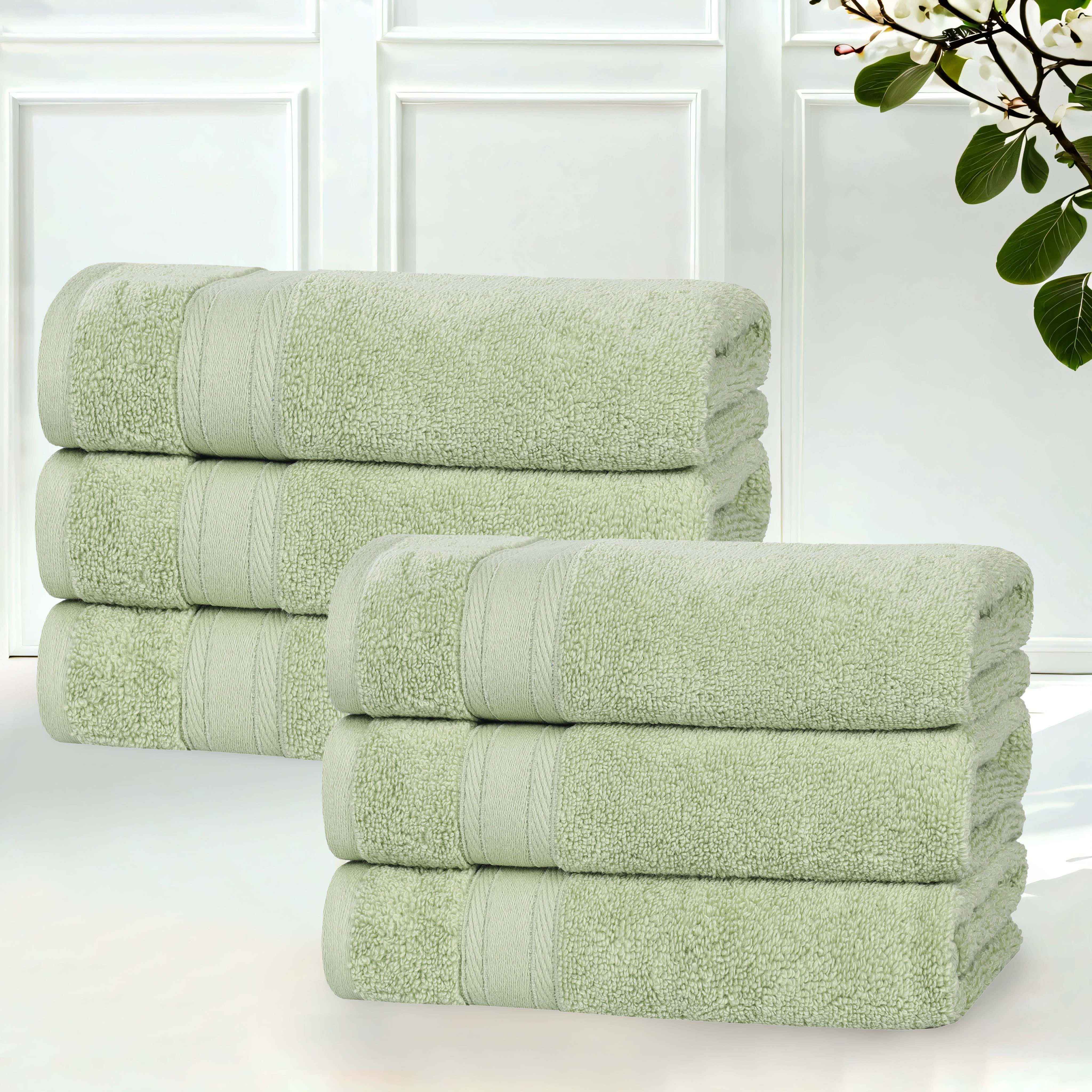 Belmont Zero Twist Cotton Medium Weight Hand Towels, Set of 6 - Hand Towel by Superior