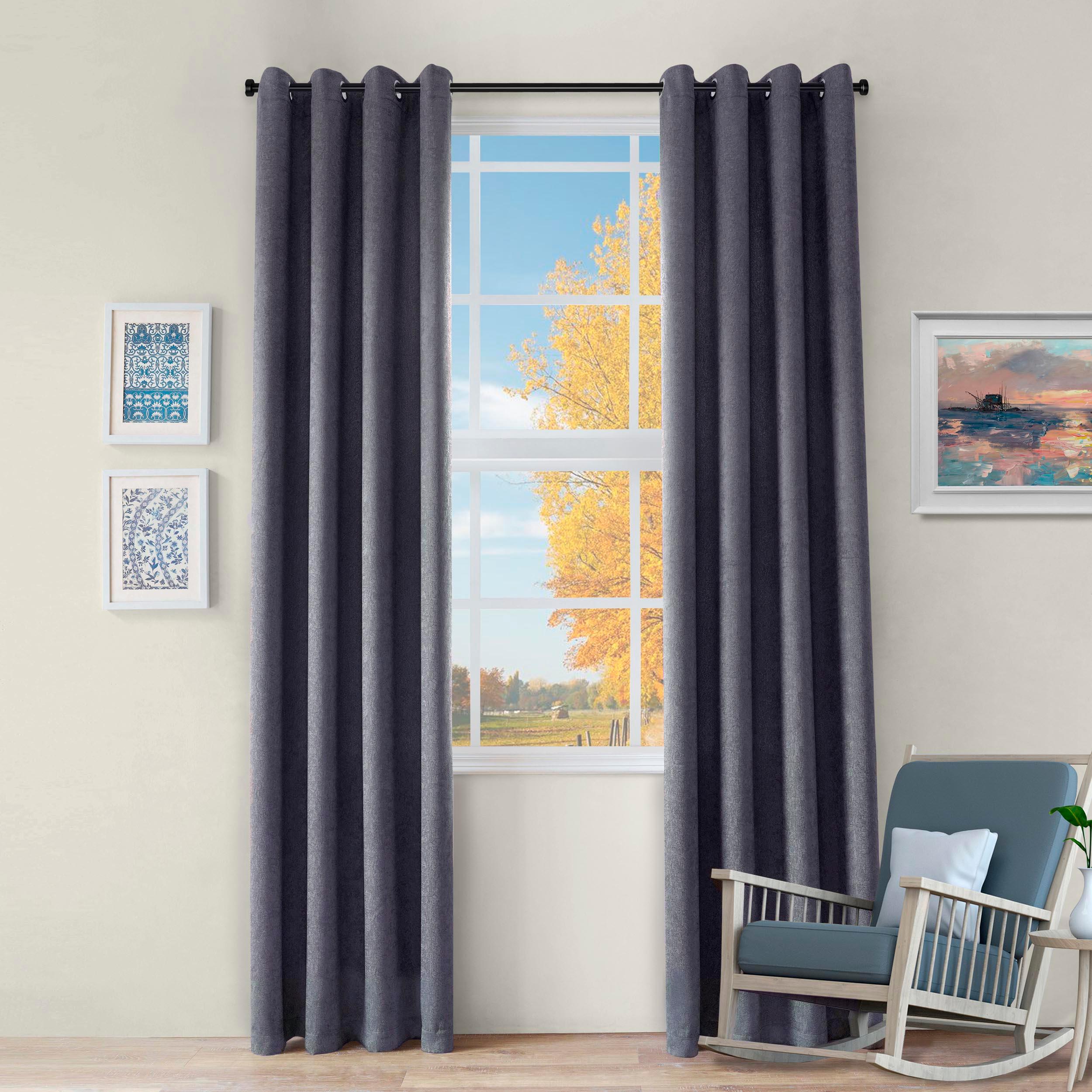 Blackout Senna Solid Textured Grommet Curtain Panels Set - Blackout Curtains by Superior