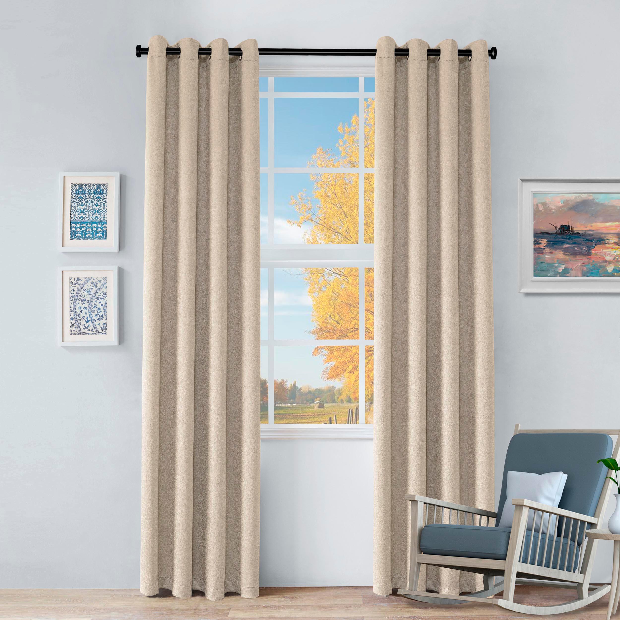 Blackout Senna Solid Textured Grommet Curtain Panels Set - Blackout Curtains by Superior