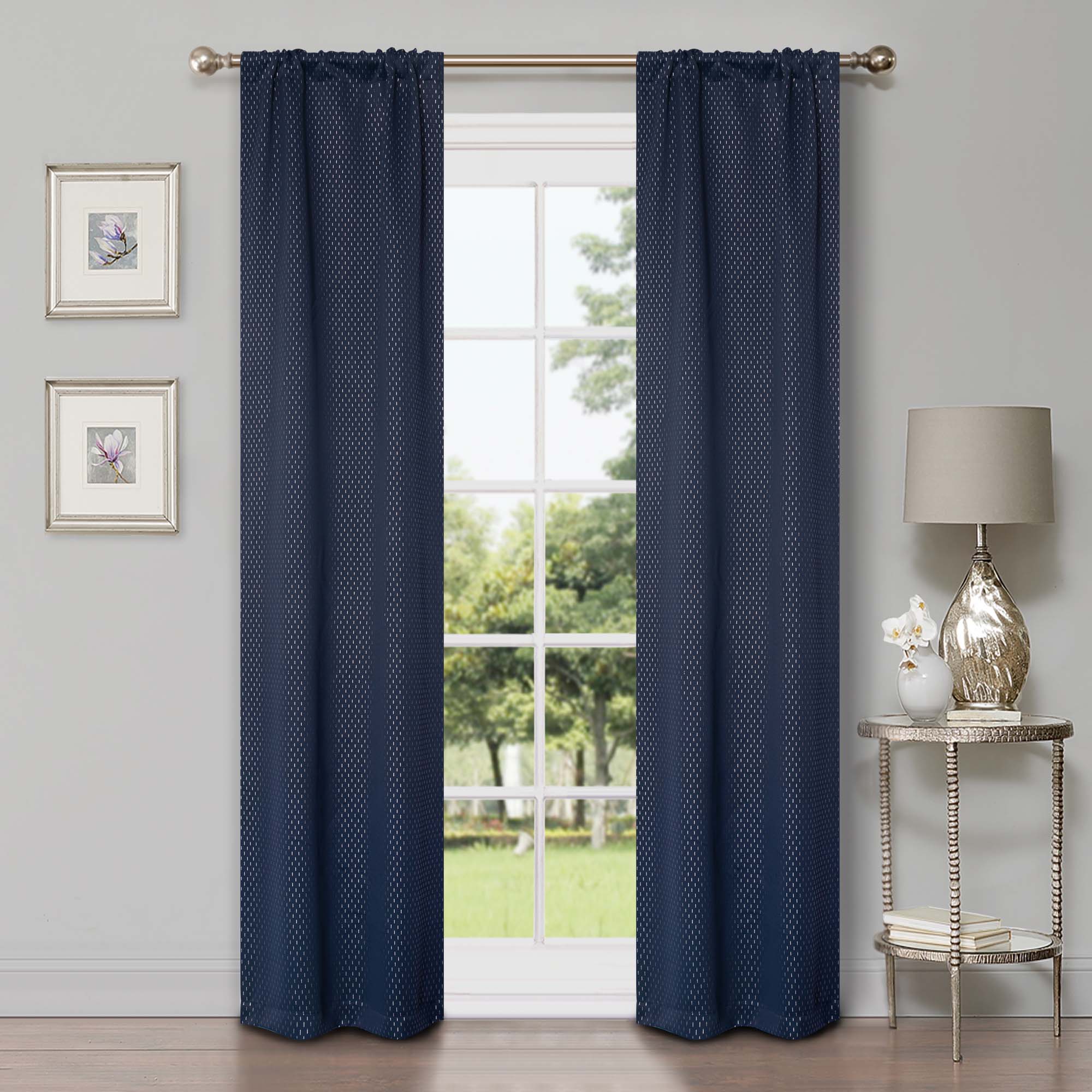 Blackout Solid Shimmer Grommet Curtain Panel Set 26 Inches - Blackout Curtains by Superior