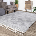 Bohemian Geometric Indoor Plush Shag Area Rug with Tassels - Rugs by Superior