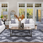 Bohemian Geometric Indoor Plush Shag Area Rug with Tassels - Rugs by Superior