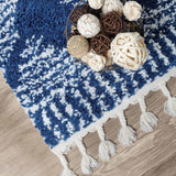 Bohemian Geometric Indoor Plush Shag Area Rug with Tassels - Rugs by Superior