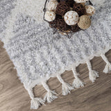 Bohemian Geometric Indoor Plush Shag Area Rug with Tassels - Rugs by Superior