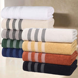 Brea Zero Twist Cotton Ribbed Geometric Border 12 Piece Towel Set - Towel Set by Superior