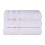 Brea Zero Twist Cotton Ribbed Geometric Border Bath Towel Set of 3 - Bath Towel by Superior