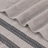 Brea Zero Twist Cotton Ribbed Geometric Border Bath Towel Set of 3 - Bath Towel by Superior