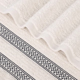 Brea Zero Twist Cotton Ribbed Geometric Border Bath Towel Set of 3 - Bath Towel by Superior