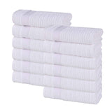 Brea Zero Twist Cotton Ribbed Geometric Border Face Towel Set of 12 - Face Towel by Superior