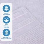 Brea Zero Twist Cotton Ribbed Geometric Border Face Towel Set of 12 - Face Towel by Superior