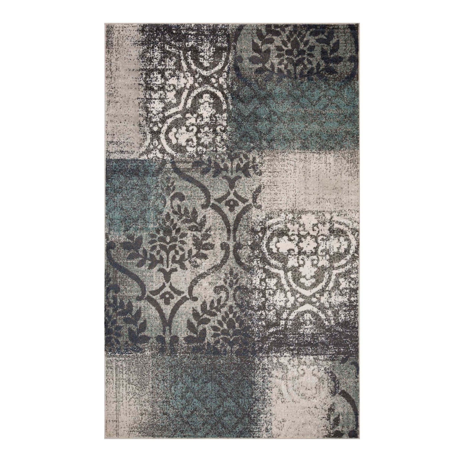 Bristol Distressed Abstract Damask Indoor Area Rug or Runner Rug - Rugs by Superior