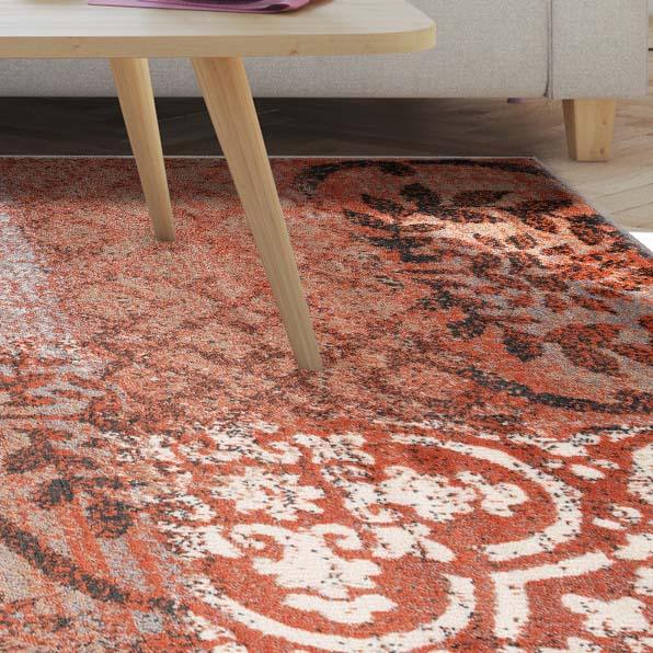 Bristol Distressed Abstract Damask Indoor Area Rug or Runner Rug - Rugs by Superior