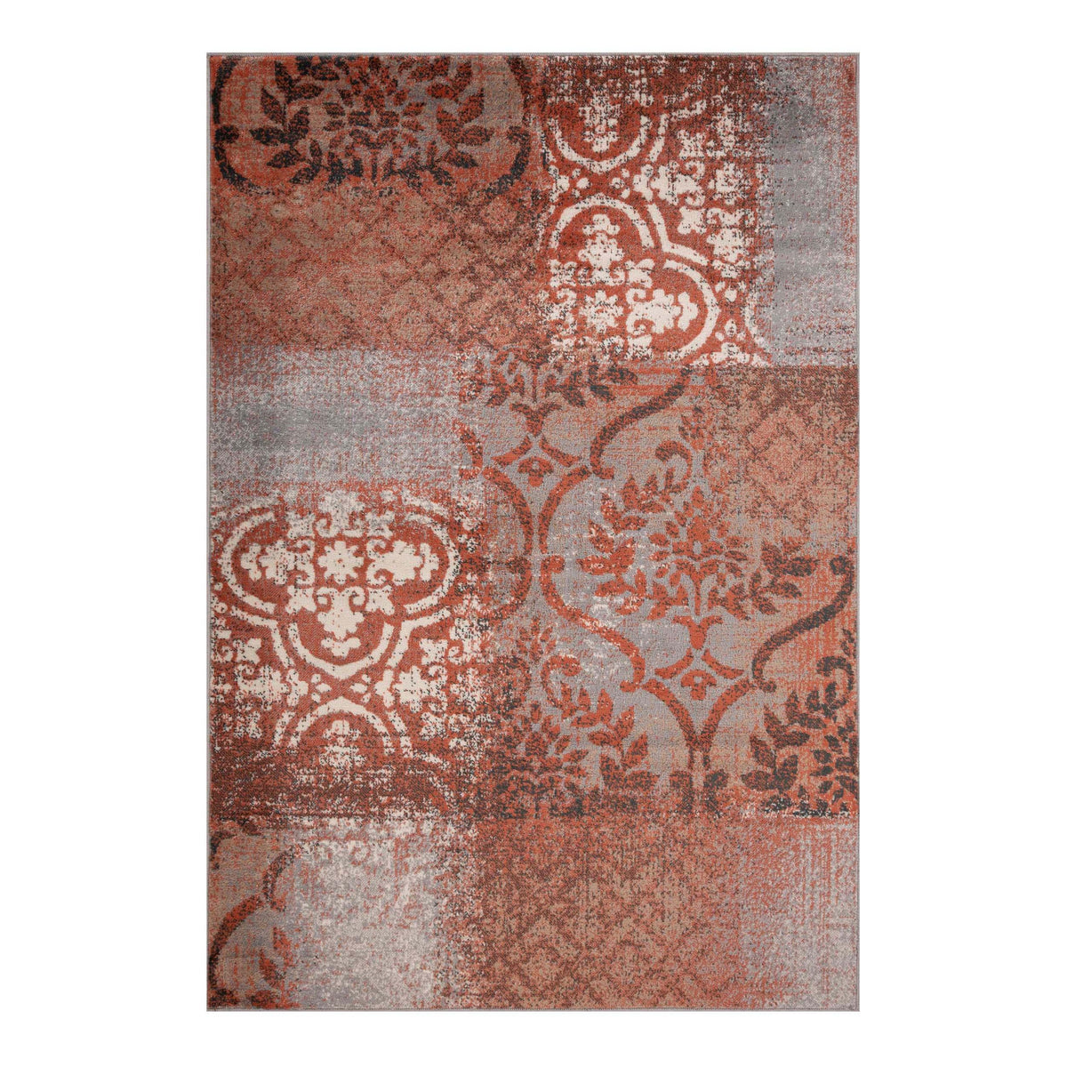 Bristol Distressed Abstract Damask Indoor Area Rug or Runner Rug - Rugs by Superior