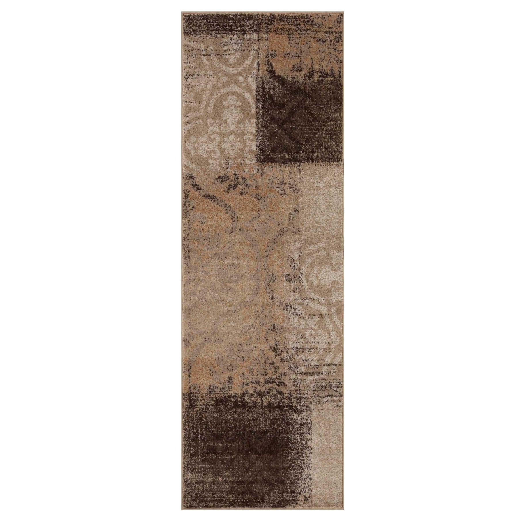 Bristol Distressed Abstract Damask Indoor Area Rug or Runner Rug - Rugs by Superior