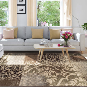 Bristol Distressed Abstract Damask Indoor Area Rug or Runner Rug - Rugs by Superior