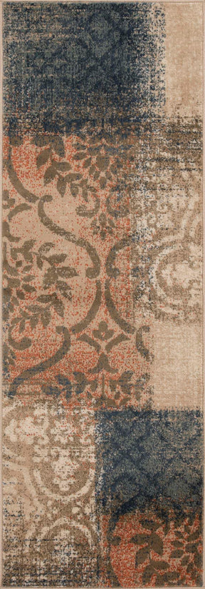 Bristol Distressed Abstract Damask Indoor Area Rug or Runner Rug - Rugs by Superior