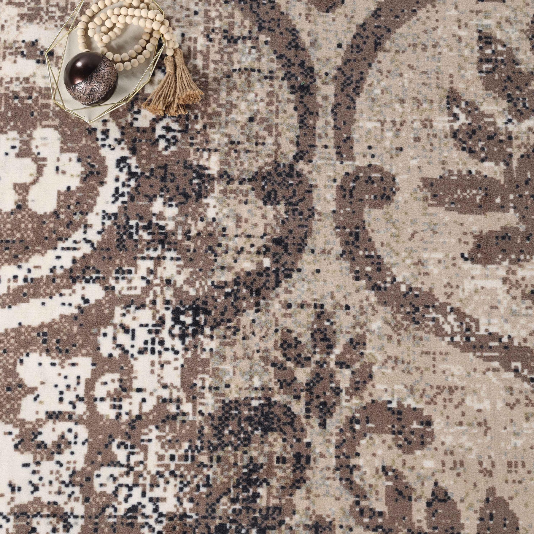 Bristol Distressed Abstract Damask Indoor Area Rug or Runner Rug - Rugs by Superior