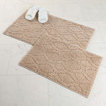 Brou Diamond Lattice Textured Machine Washable Bath Rugs, Set of 2 - Bath Rugs by Superior