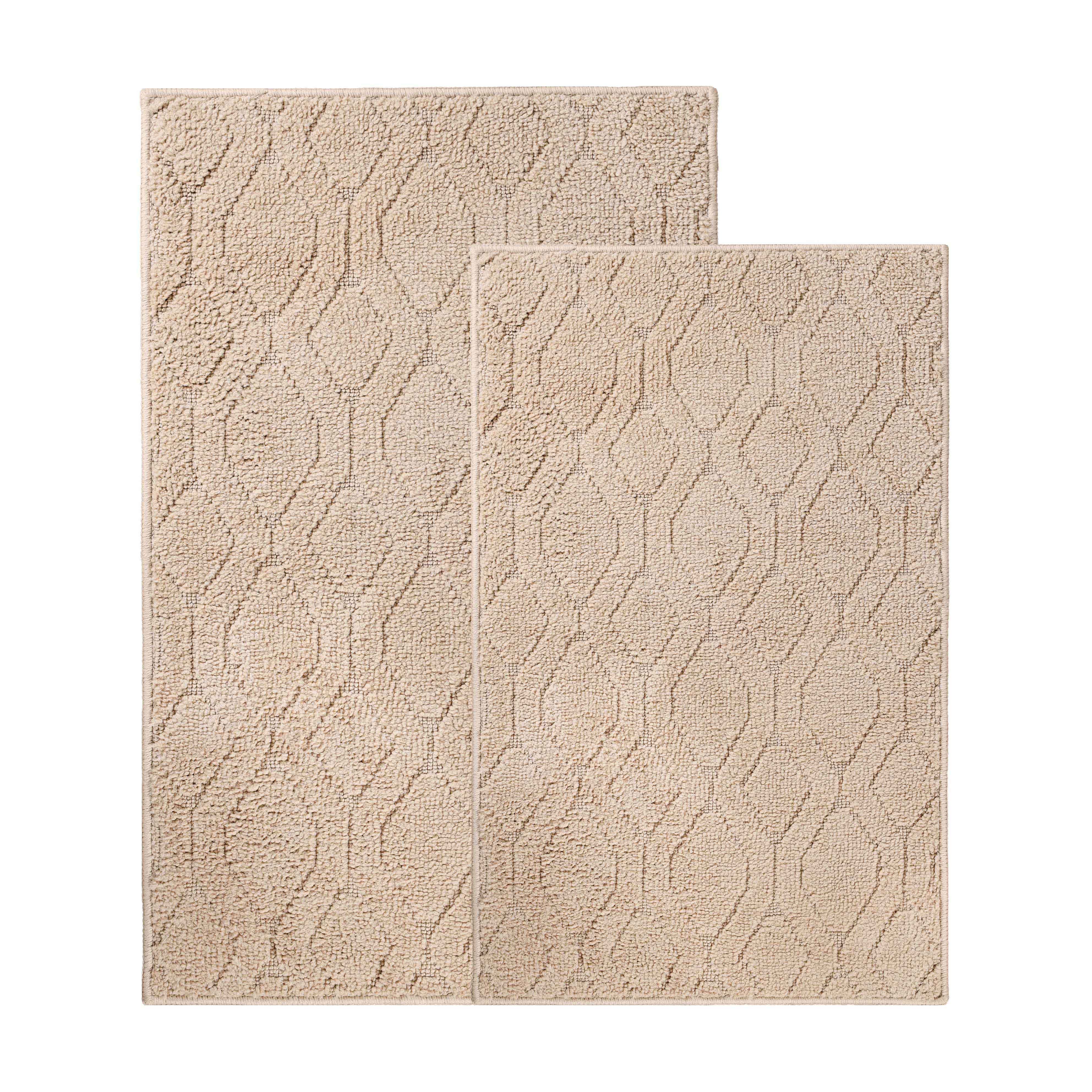 Brou Diamond Lattice Textured Machine Washable Bath Rugs, Set of 2 - Bath Rugs by Superior