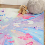 Butterfly Non-Slip Kids Playroom Nursery Washable Indoor Area Rug - Rugs by Superior