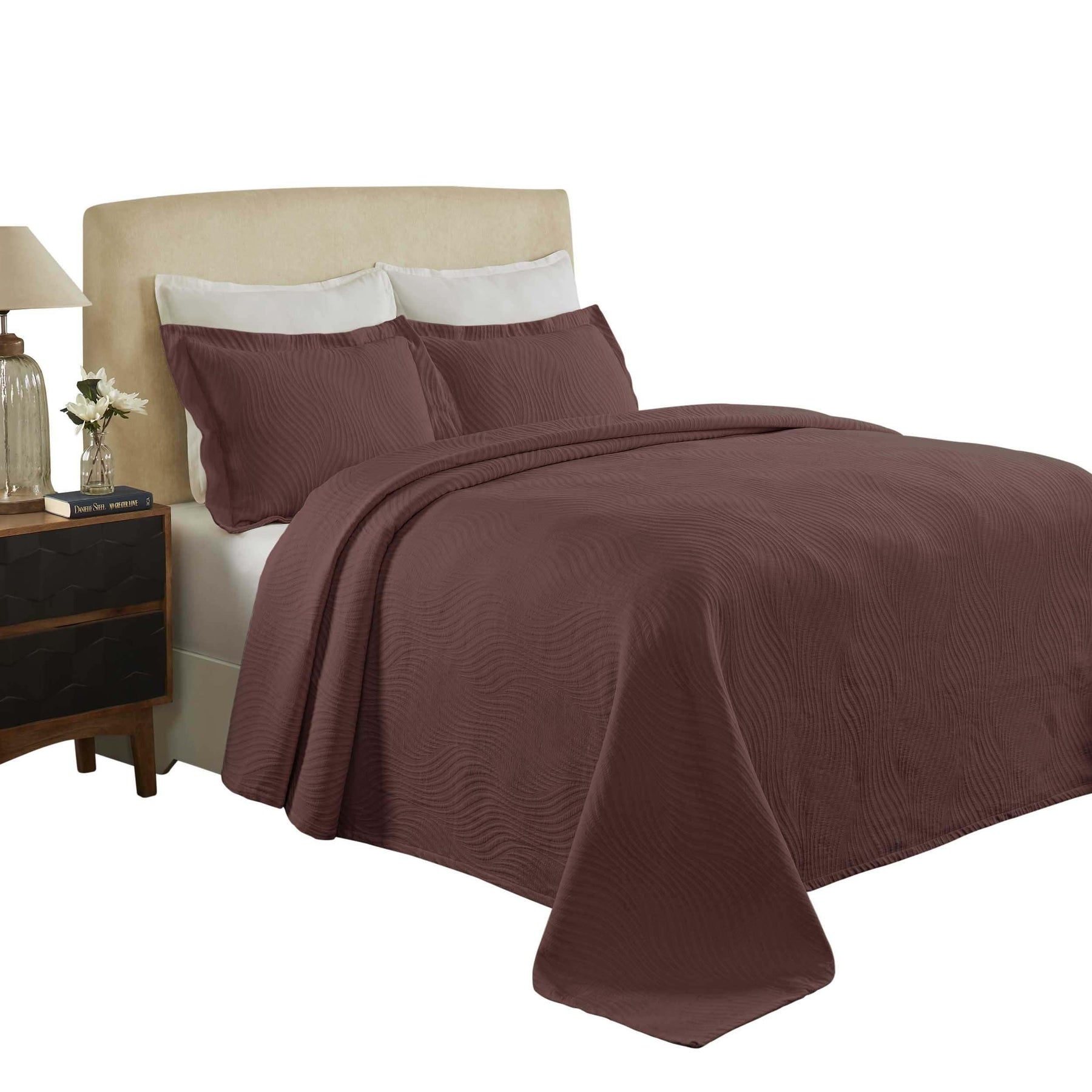 Cascade Cotton Jacquard Matelassé 3-Piece Bedspread Set - Bedspread by Superior