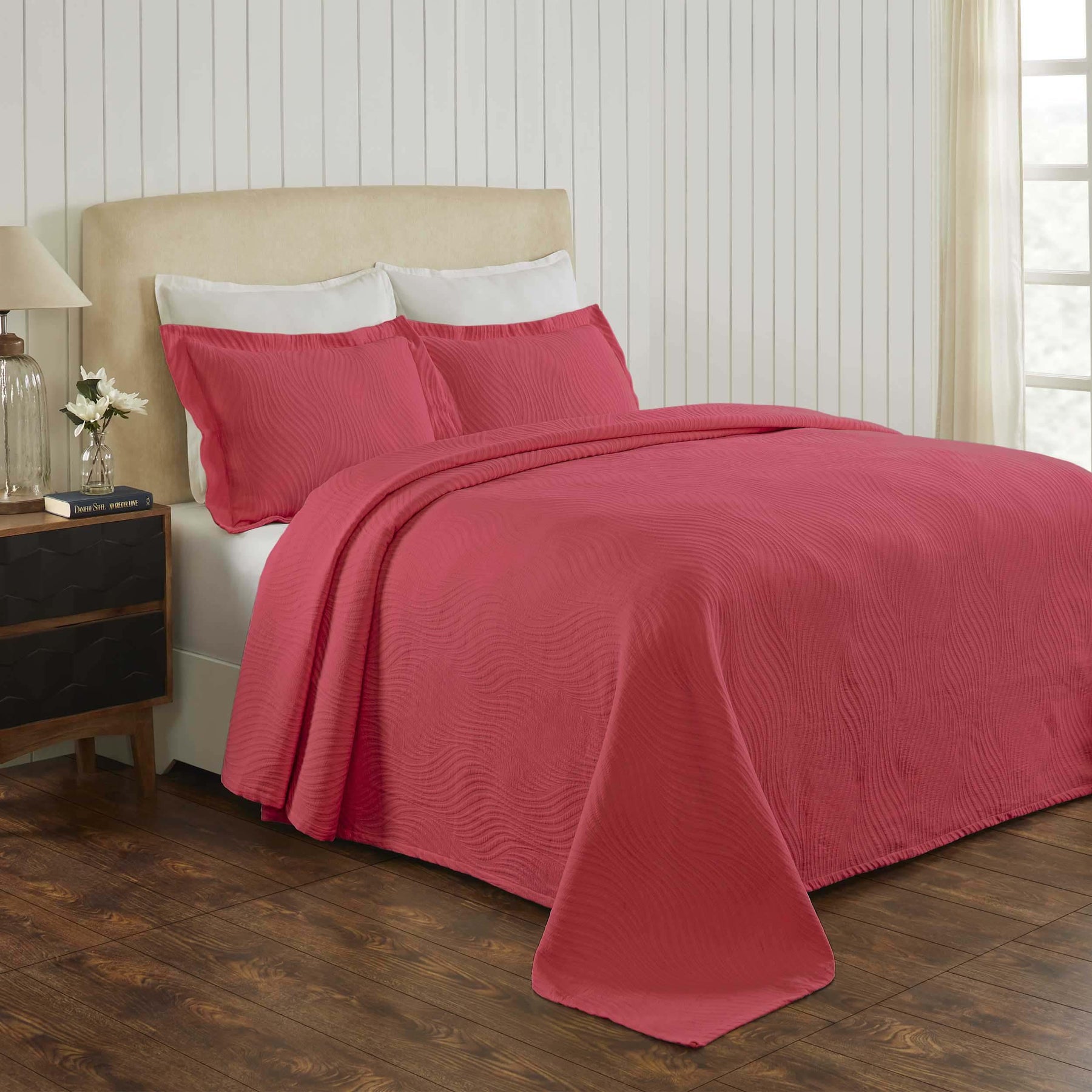 Cascade Cotton Jacquard Matelassé 3-Piece Bedspread Set - Bedspread by Superior