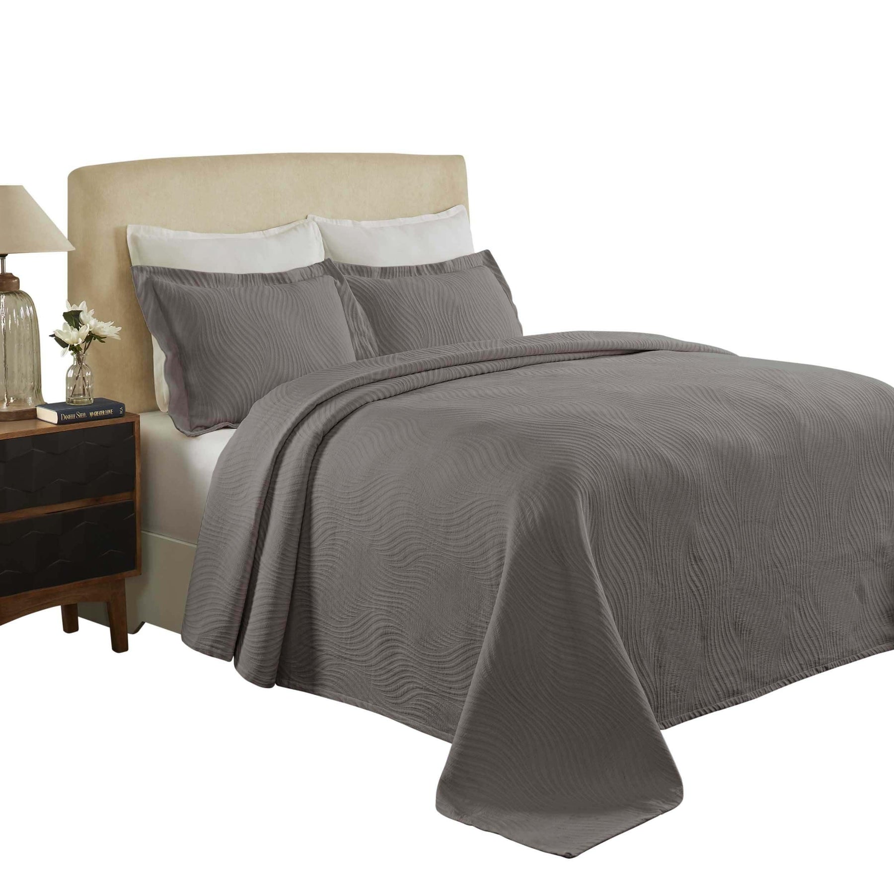 Cascade Cotton Jacquard Matelassé 3-Piece Bedspread Set - Bedspread by Superior