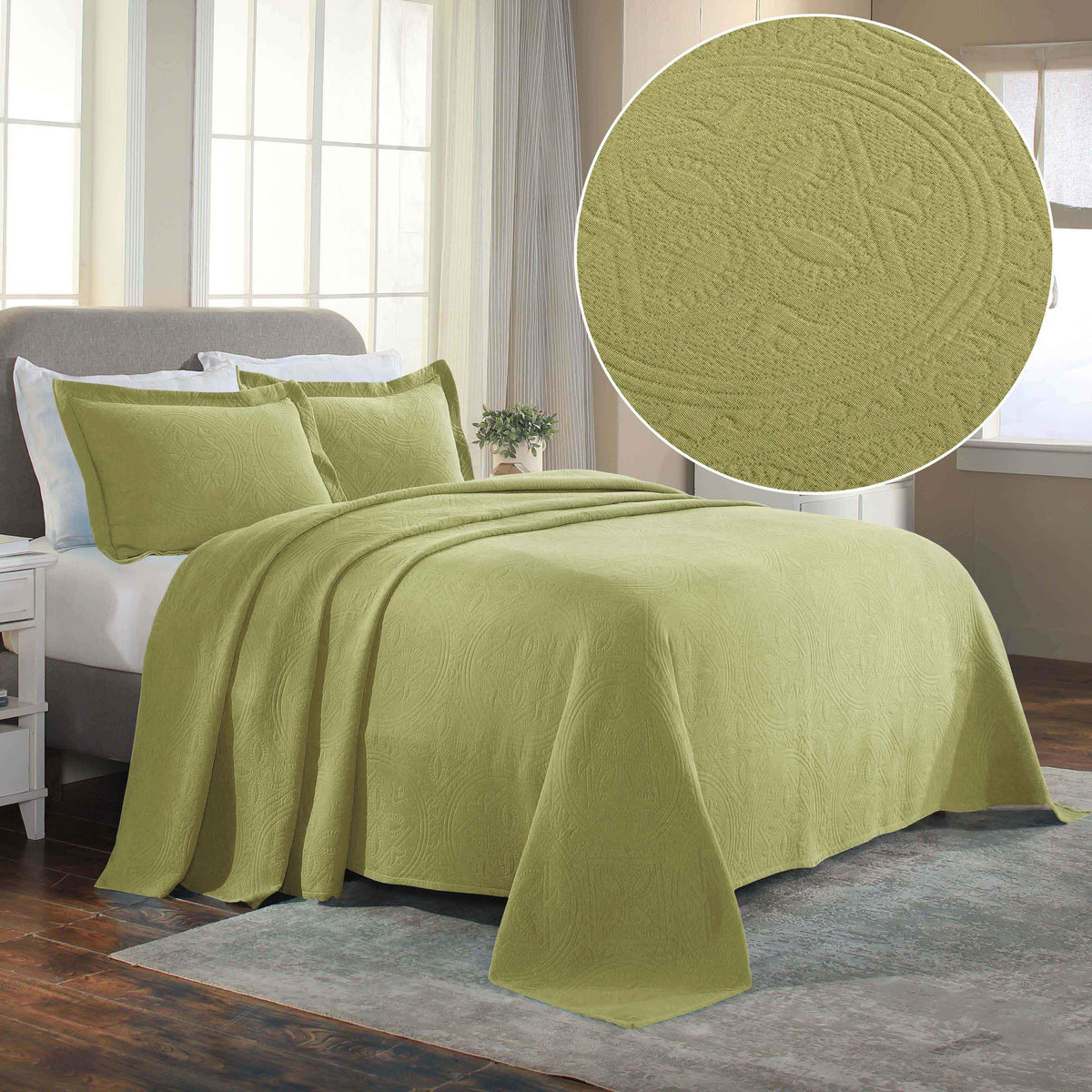 Celtic Circle Cotton Jacquard Matelasse Bedspread Set - Bedspread by Superior