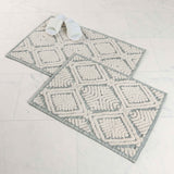 Ceton Diamond Trellis Textured Machine Washable Bath Rugs, Set of 2 - Bath Rugs by Superior