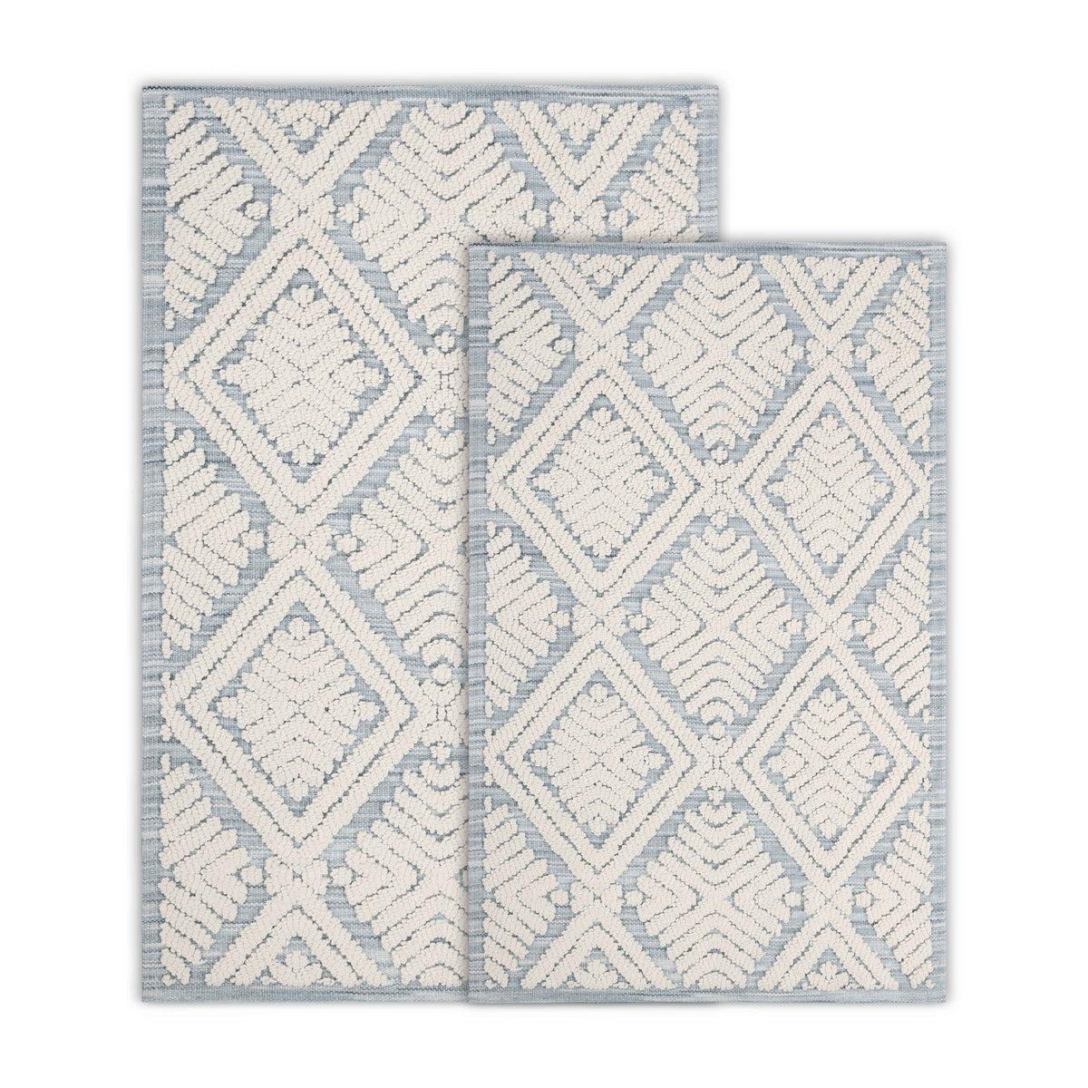 Ceton Diamond Trellis Textured Machine Washable Bath Rugs, Set of 2 - Bath Rugs by Superior