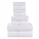 Chevron Zero Twist Solid and Jacquard Cotton 8 Piece Towel Set - Towel Set by Superior