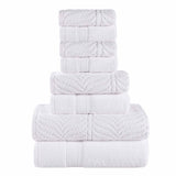 Chevron Zero Twist Solid and Jacquard Cotton 8 Piece Towel Set - Towel Set by Superior