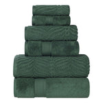 Chevron Zero Twist Solid and Jacquard Soft Cotton 6 Piece Towel Set - Towel Set by Superior