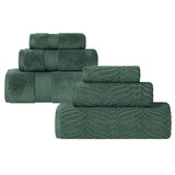 Chevron Zero Twist Solid and Jacquard Soft Cotton 6 Piece Towel Set - Towel Set by Superior