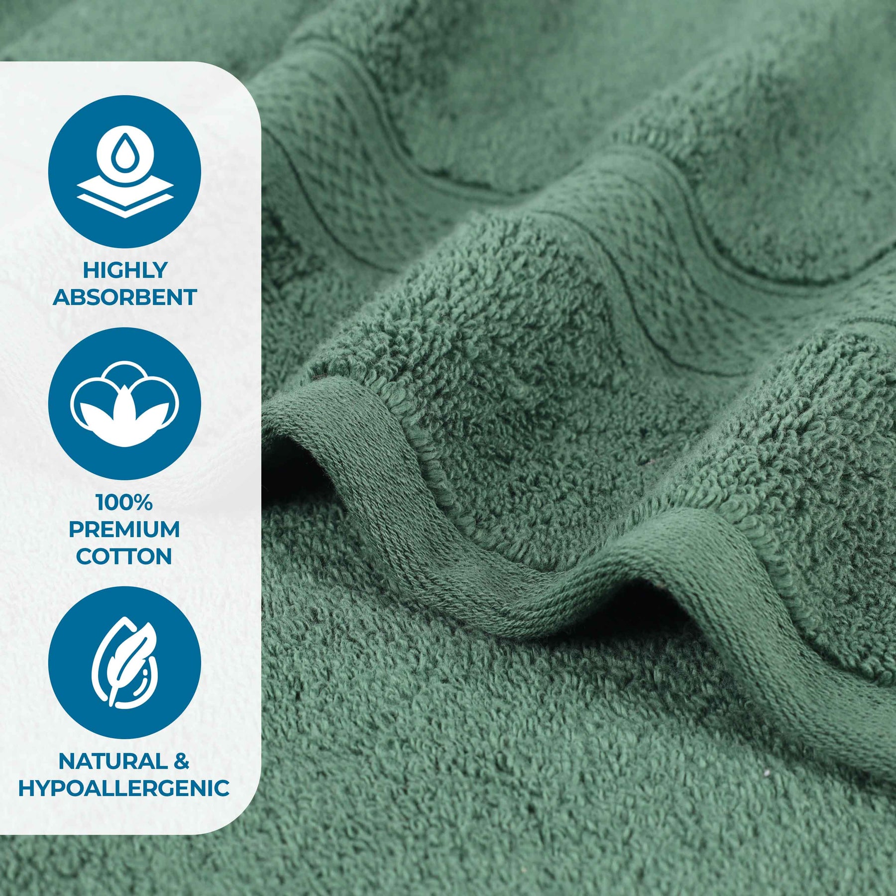 Chevron Zero Twist Solid and Jacquard Soft Cotton 6 Piece Towel Set - Towel Set by Superior