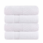 Chevron Zero Twist Solid and Jacquard Soft Cotton Hand Towel Set of 6 - Hand Towel by Superior