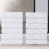 Chevron Zero Twist Solid and Jacquard Soft Cotton Washcloth Set of 12 - Face Towel by Superior