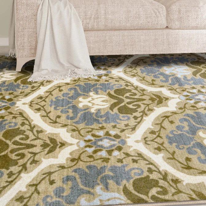 Chloe Floral Damask Non-Slip Washable Indoor Area Rug or Runner - Rugs by Superior